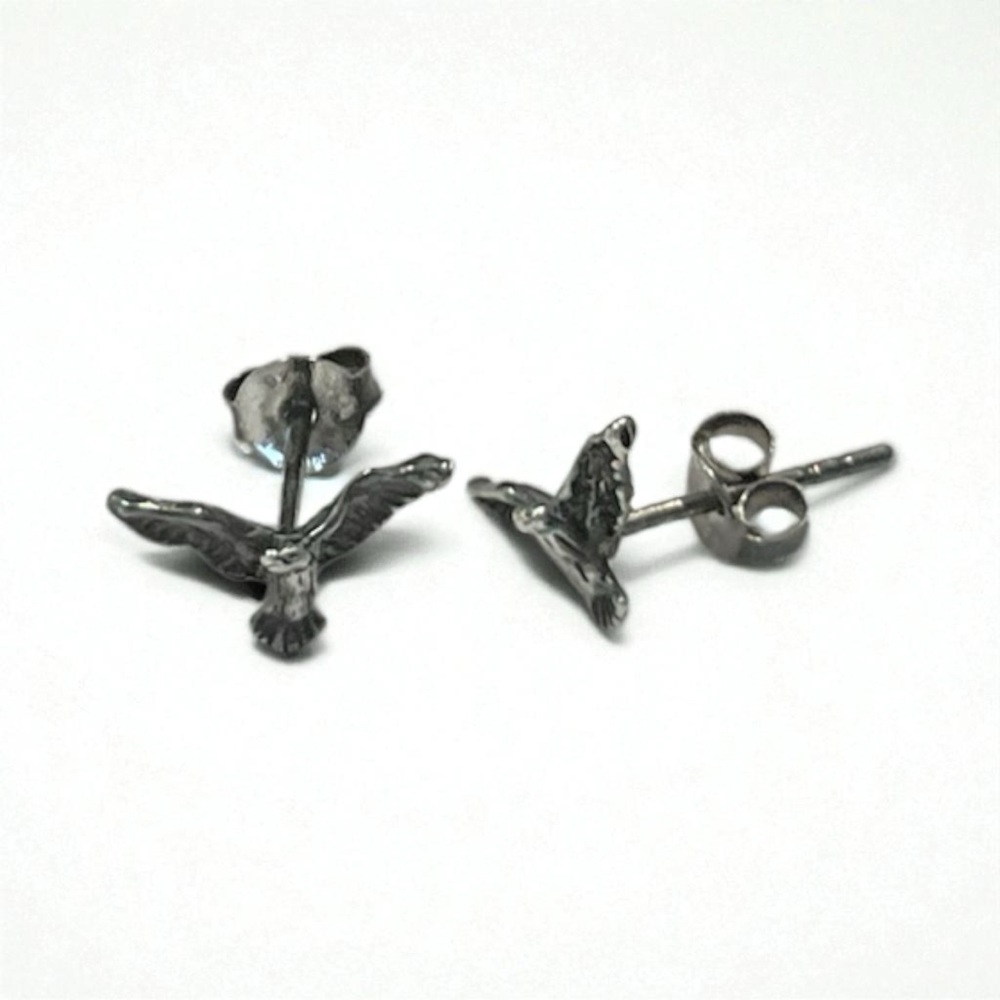 925 Sterling Silver Bird Stud Post Earrings
